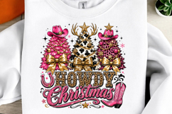 Howdy Christmas Png, Cowgirl Western Christmas Trees Product Image 1
