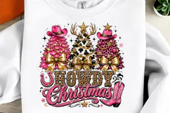 Howdy Christmas Png, Cowgirl Western Christmas Trees Product Image 1