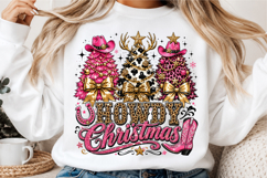 Howdy Christmas Png, Cowgirl Western Christmas Trees Product Image 3