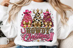 Howdy Christmas Png, Cowgirl Western Christmas Trees Product Image 3