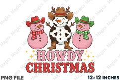 Howdy Christmas PNG Western Cowboy Product Image 1