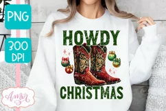 Howdy Christmas sublimation PNG, Western Christmas PNG Product Image 1