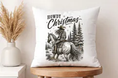 Howdy Christmas Western Cowgirl PNG, Retro Horse Design Product Image 4