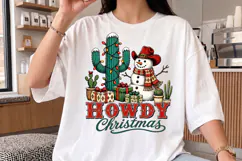 Howdy Christmas Western Snowman PNG - Cowboy Shirt Product Image 3