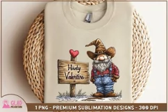 Howdy Valentine Western Cowboy Gnome valentine png, Gnome Product Image 5