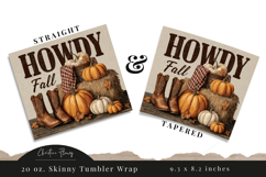 Howdy Fall Tumbler Wrap PNG Product Image 3
