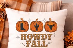 Howdy Fall. Three little pumpkins. Western Embroidery Product Image 4