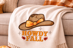 Howdy Fall, Western Hat, Cowgirl hat. Machine embroidery Product Image 3