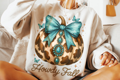 Howdy Fall Western Pumpkin Png, Coquette Pumpkin PNG, Fall Product Image 2