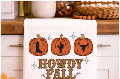 Howdy Fall. Three little pumpkins. Western Embroidery Product Image 2