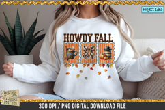 Howdy Fall is a professional design that is available at 300dpi PNG to use for Sublimation, iron-on transfer, DTG Printing and normal printing.