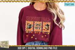 Howdy Fall is a professional design that is available at 300dpi PNG to use for Sublimation, iron-on transfer, DTG Printing and normal printing.