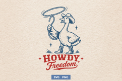 Howdy Freedom SVG, Funny 4th of July Goose PNG Trendy Design Product Image 1