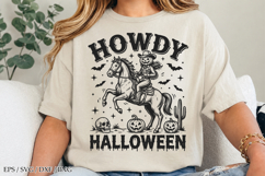 Howdy Halloween Cowgirl SVG,Pumpkin Head Western Sublimation Product Image 1