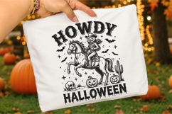 Howdy Halloween Cowgirl SVG,Pumpkin Head Western Sublimation Product Image 2