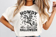 Howdy Halloween Cowgirl SVG,Pumpkin Head Western Sublimation Product Image 3