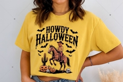 Howdy Halloween, Pumpkin Cowgirl PNG, Retro Western Fall Product Image 4