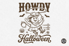 Howdy Halloween Ghost SVG,Cowboy Western Shirt Design Product Image 1