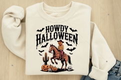 Howdy Halloween, Pumpkin Cowgirl PNG, Retro Western Fall Product Image 6