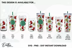 Xmas Howdy Holidays Cowboys Libbey Glass Can Wrap SVG 16oz Product Image 3