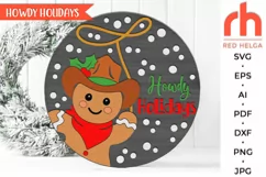 howdy christmas svg, cowboy gingerbread, gingerbread lasso, layered xmas scene, welcome sign svg, christmas leaner svg, xmas sitter svg, texas style sign, gingerbread man svg, laser cut file, western christmas, ranch christmas, country christmas svg