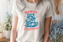 Howdy I'm Emotional SVG Design, Sad Raccoon Disco Ball Print Product Image 2