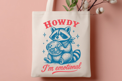 Howdy I'm Emotional SVG Design, Sad Raccoon Disco Ball Print Product Image 3