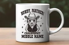 Howdy Partner Chaos SVG | Funny Western Animal Cowboy Design Product Image 3