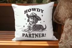 Howdy Partner SVG PNG, Funny Cowboy Dachshund Western Design Product Image 3