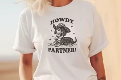 Howdy Partner SVG PNG, Funny Cowboy Dachshund Western Design Product Image 2