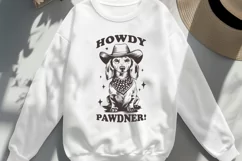 Howdy Pawdner SVG PNG, Cute Western Dog Sublimation Crafts Product Image 3