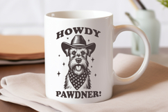 Howdy Pawdner Dog SVG Funny Schnauzer Western PNG, Cowboy Product Image 2