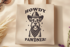 Howdy Pawdner Dog SVG Funny Schnauzer Western PNG, Cowboy Product Image 3