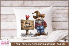 Howdy Valentine Western Cowboy Gnome valentine png, Gnome Product Image 2