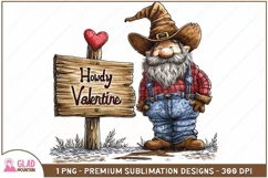 Howdy Valentine Western Cowboy Gnome valentine png, Gnome Product Image 1