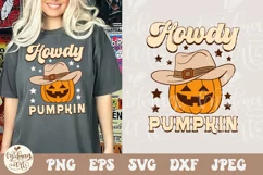 Howdy Pumpkin SVG PNG, fall shirt svg, Sublimation File for Product Image 1