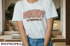Howdy Pumpkin SVG Halloween Western PNG T-shirt Design Product Image 3