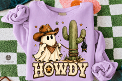 Howdy Retro Western Halloween PNG,Cowboy Ghost Sublimation Product Image 2