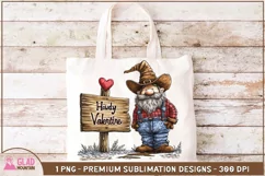 Howdy Valentine Western Cowboy Gnome valentine png, Gnome Product Image 3