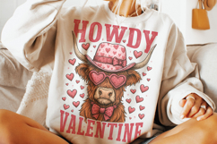 Cowgirl Valentine's Day PNG, Howdy Valentine PNG, Western Product Image 1
