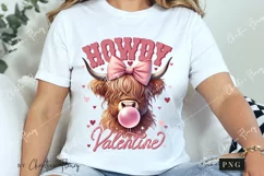 Highland Cow Howdy Valentine PNG, Valentines Day PNG Product Image 3