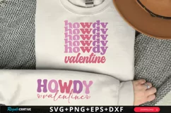 Howdy Valentine Sleeve SVG, Valentine's Day SVG Design Product Image 1