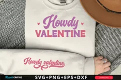 Howdy Valentine Sleeve SVG, Valentine's Day SVG Design Product Image 1