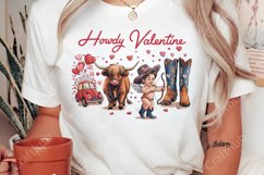 Howdy Valentine png, Highland cow png, Retro valentine png Product Image 3
