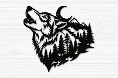 Howling Wolf Forest Laser Cut Svg Product Image 2