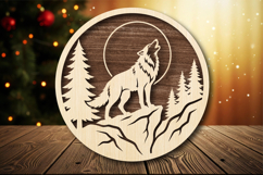 Howling Wolf Laser Cut SVG File Product Image 1