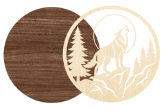 Howling Wolf Laser Cut SVG File Product Image 2