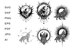 6 Howling wolf tribal tattoo design Product Image 2