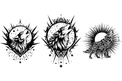 6 Howling wolf tribal tattoo design Product Image 3