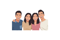 Group of Diverse Friends Smiling Together in Casual Clothing Product Image 1